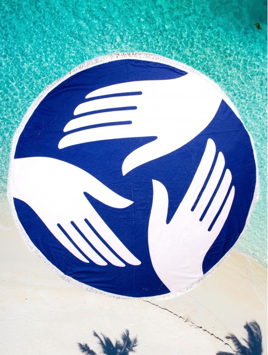 Hand Pattern Round Beach Towel